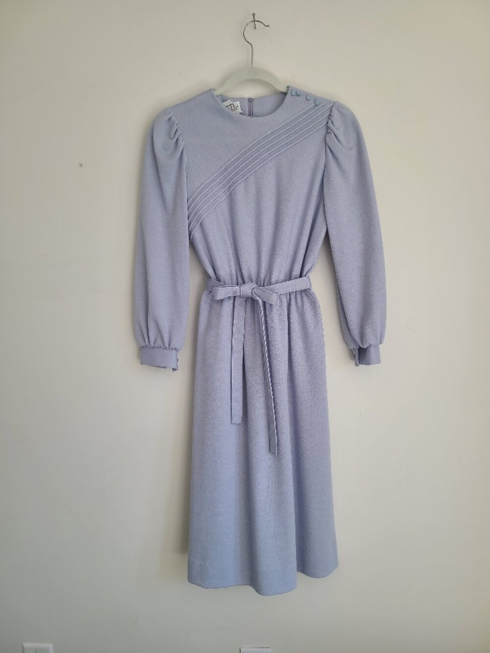 Light Blue Wool Vintage Dress | Leslie Fay